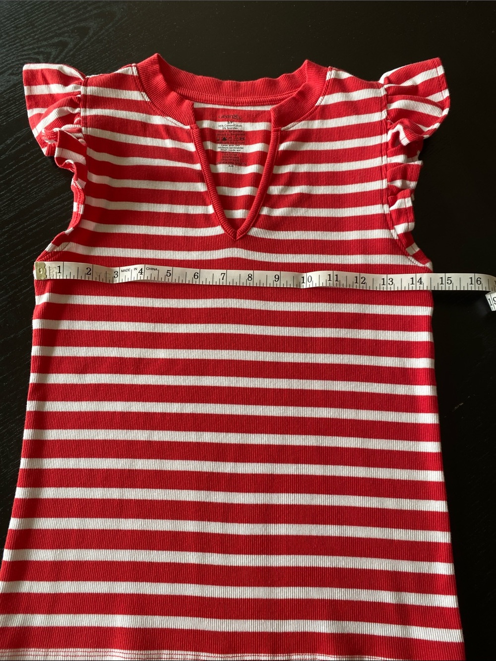 George brand red & white striped sleeveless top with v neck and ruffles
Small❤️🤍 - Picture 5 of 9